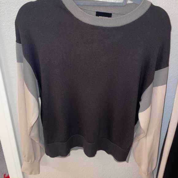 MONROW Color Block Gray/Tan Two-Piece Knit Jogger Set Size S/M - Picture 4 of 15